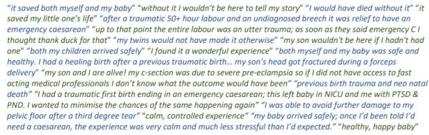 18-Aug-13 Caesarean Celebration Week press release - examples of mothers' answers