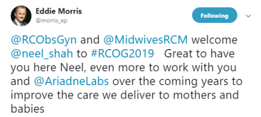 19-Jun-17 RCOG2019 twitter tweet Eddie Morris Neel Shah - great
